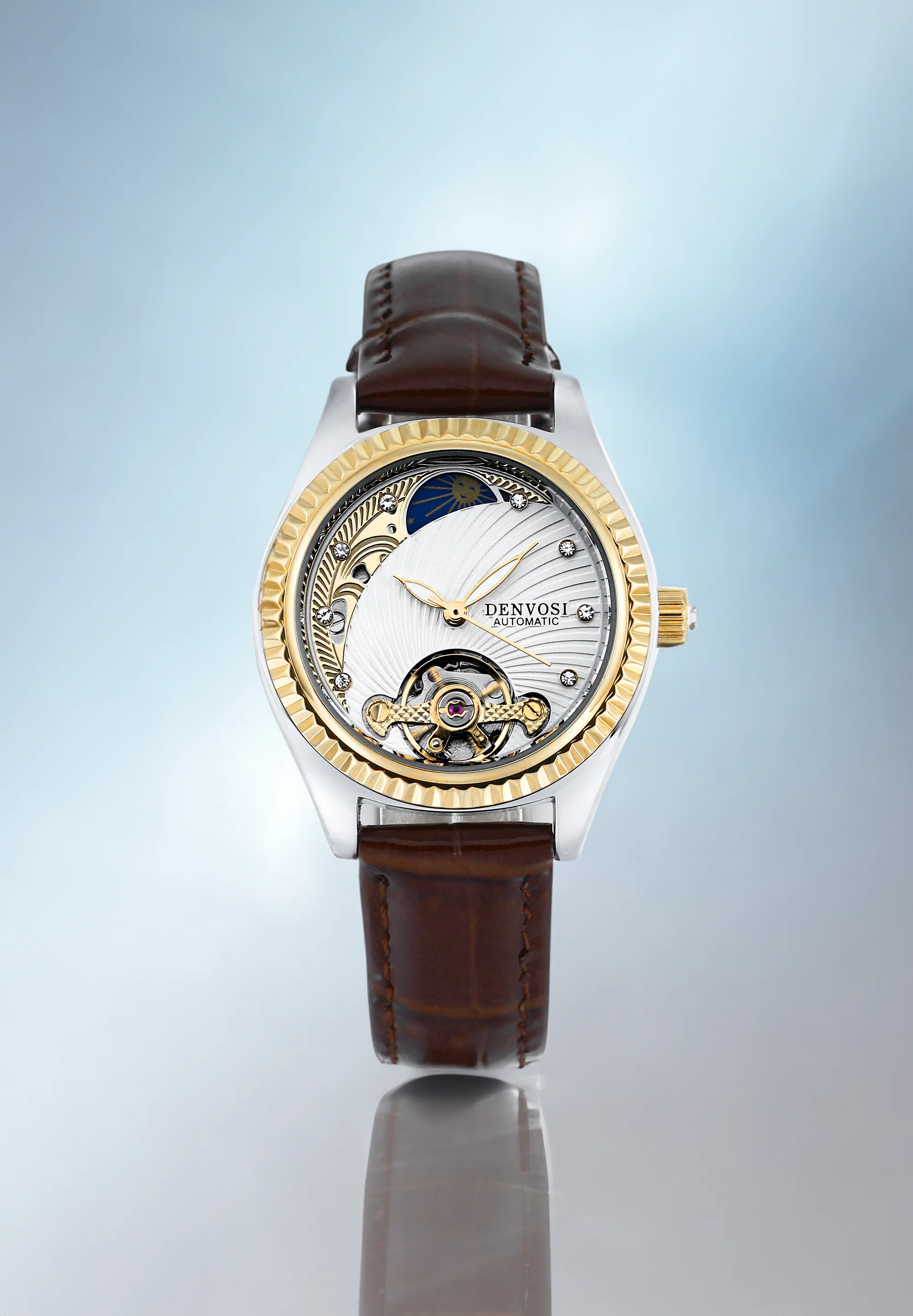 Women's Luxury Luminous Leather Watch - Automatic, Mechanical, & Waterproof Design
