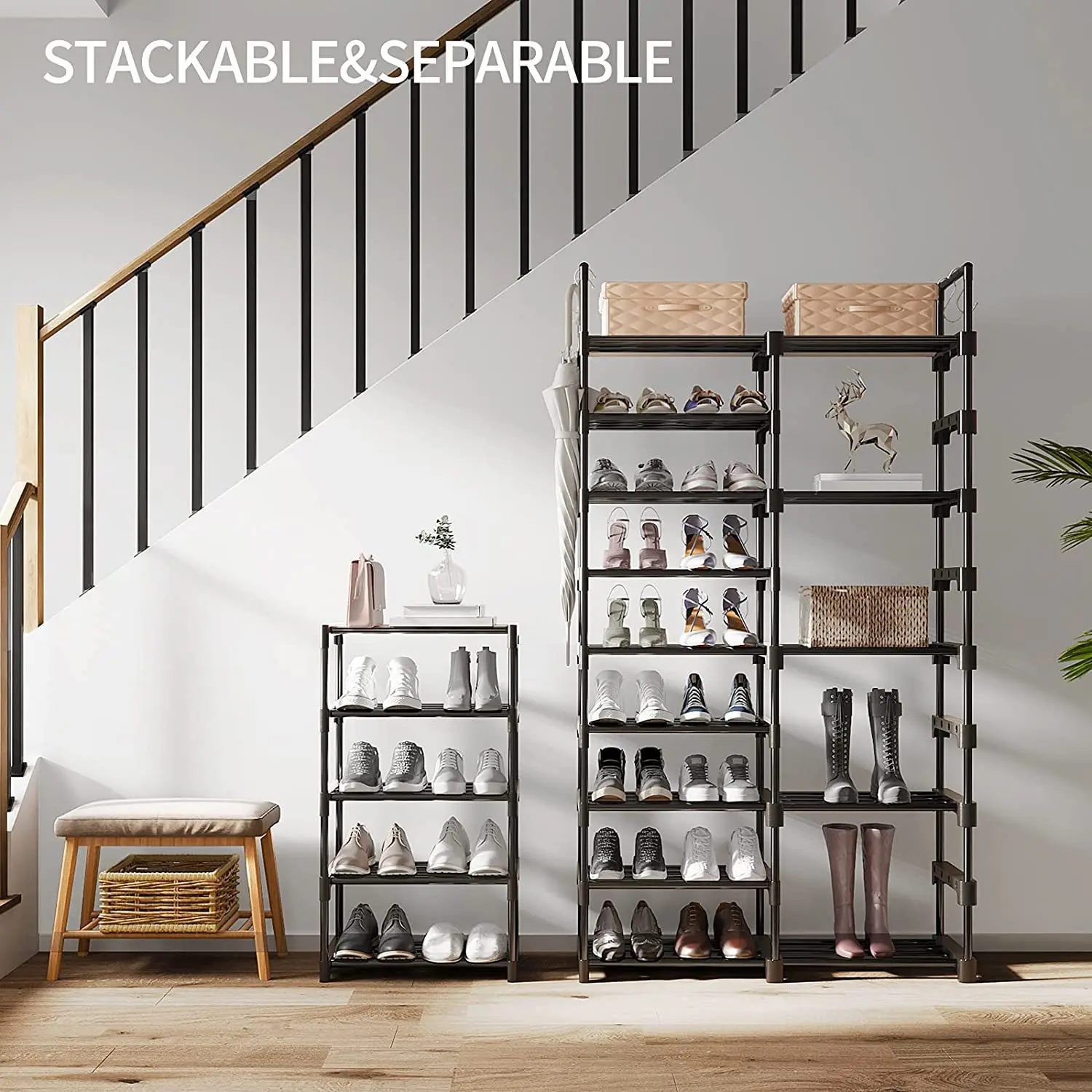 Simple Shoe Rack Stackable Shelves Organizer Sturdy Stand Metal Freestanding  Shoe Rack For Entry Doorways And Bedroom Wardrobes - AliExpress