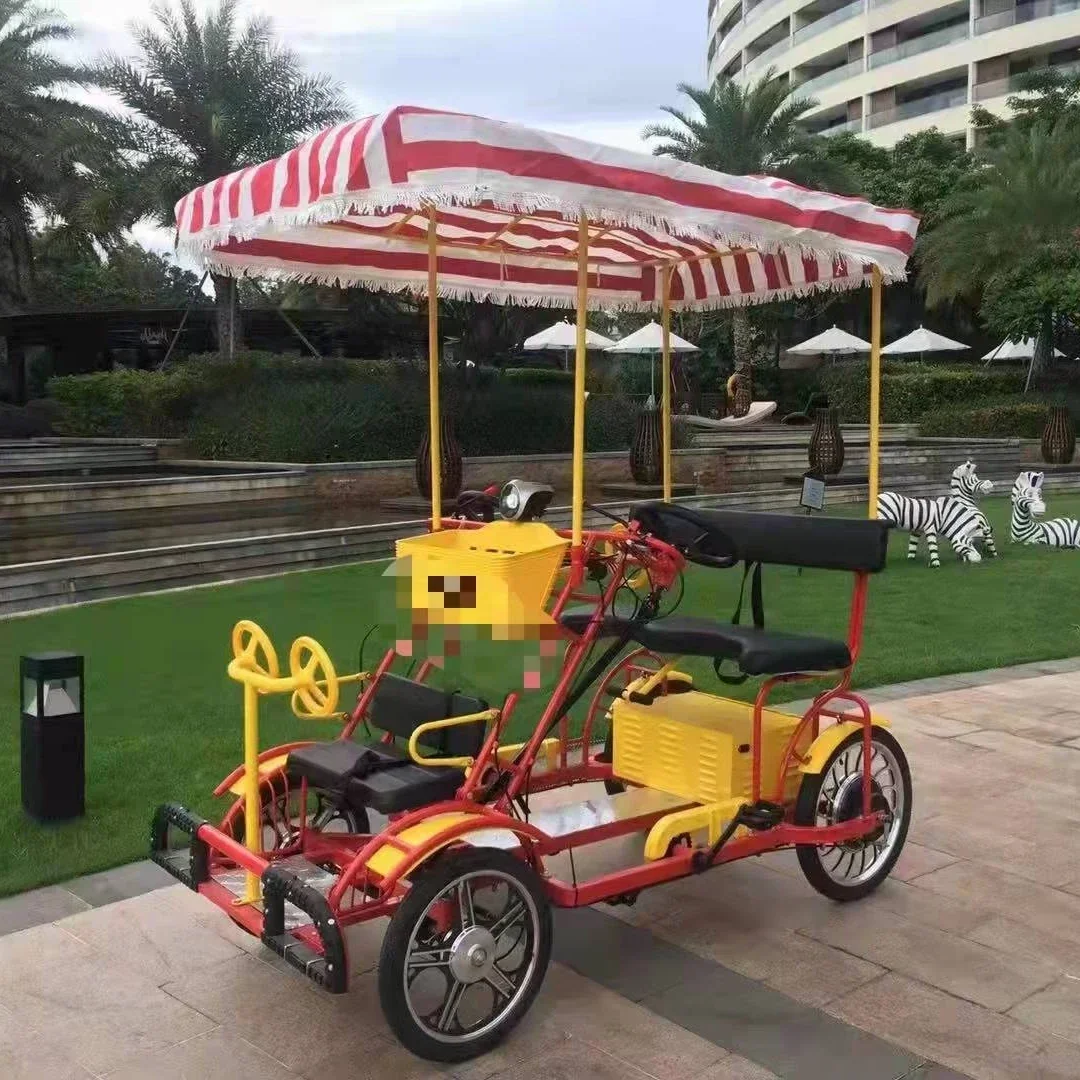 2022 Vendita Calda Di Nuova Concezione Di Alta Qualità 48V 500W Motore Elettrico Surrey 2 Persone Bici Turistica