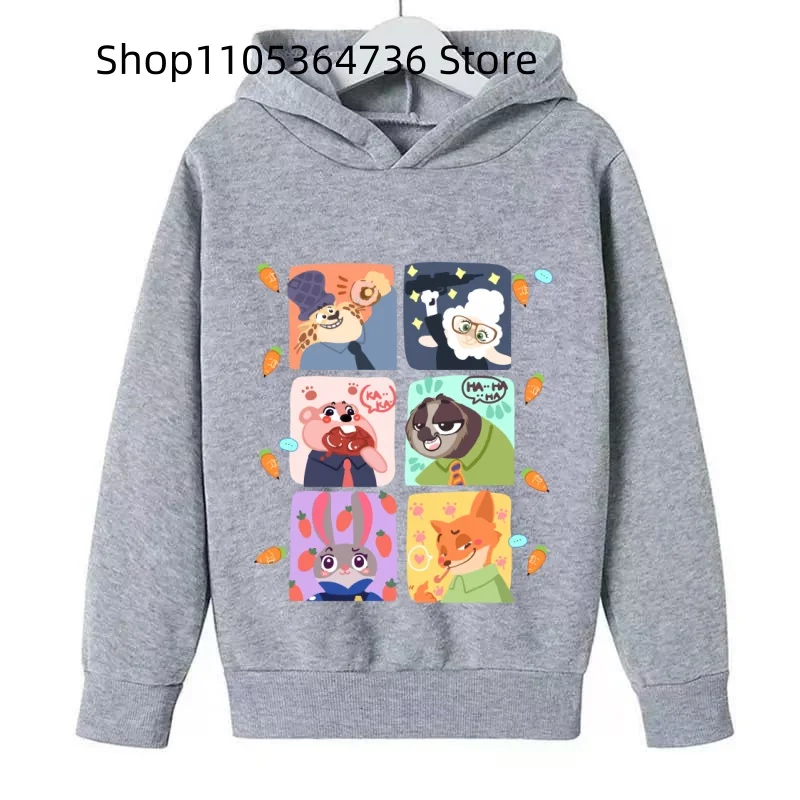 Zootopia 아동용 운동복 토끼 Judini 후드티 소년 소녀 의류 가을, 겨울 따뜻한 아동용 후드티