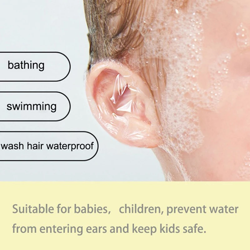 Swimming Cover Caps Waterproof Ear Protector Baby Swimming Ear Protection Patch Shower Cap Tool Waterproof Sticker 20psc