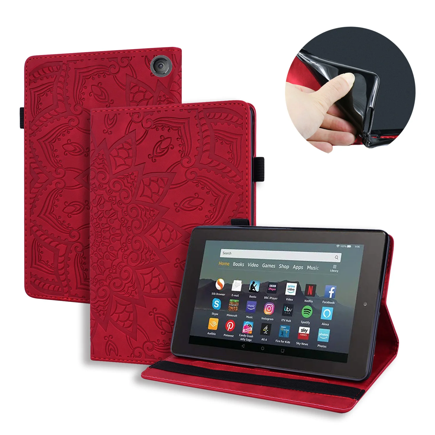 

Чехол для нового Kindle Fire 7 2022 7 дюймов, тройного сложения, с ручкой из ЭВА