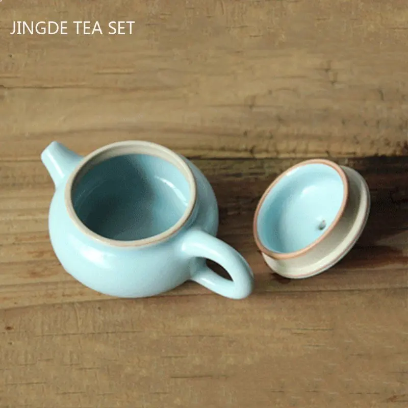 Mini Tea Pet Ornaments Boutique Ceramic Fingertip Pot Ge Kiln Tea Set Accessories Pocket-size Teapot Tea Table Decoration