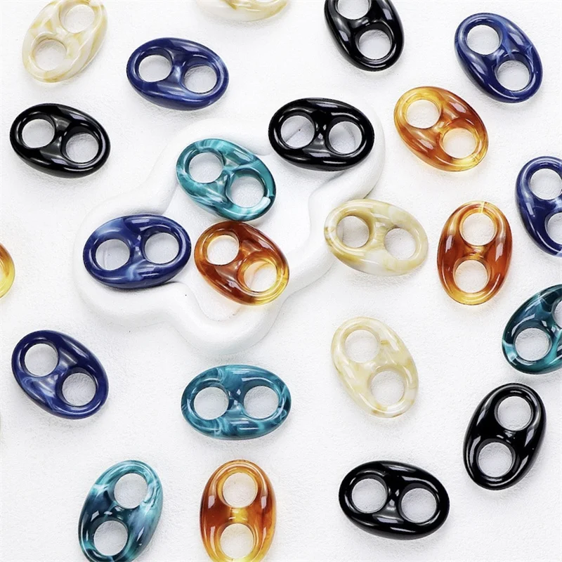 

Wholesale 100pcs/lot color print geometry ovals shape resin beads diy jewelry earring/garment pendant accessory