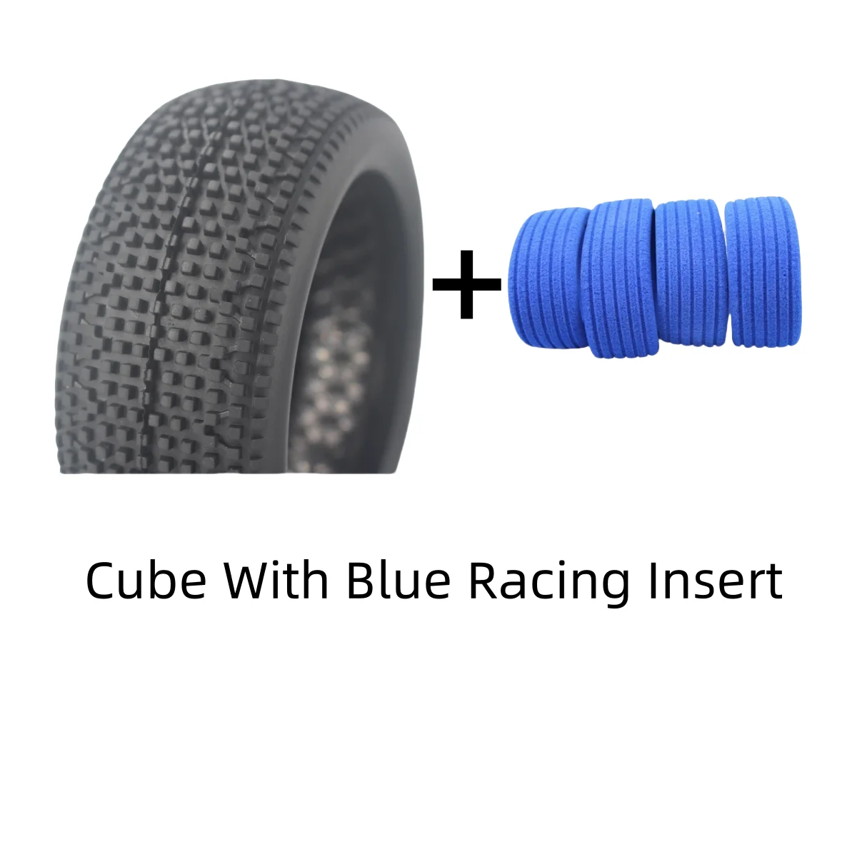 4-Piece Off-Road Cube Pattern Buggy Tires, 1/8 Scale