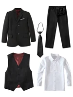 Costumes pour garçons, costumes formels colorés, ensemble de costumes 5 pièces, coupe cintrée, uniformes scolaires 4