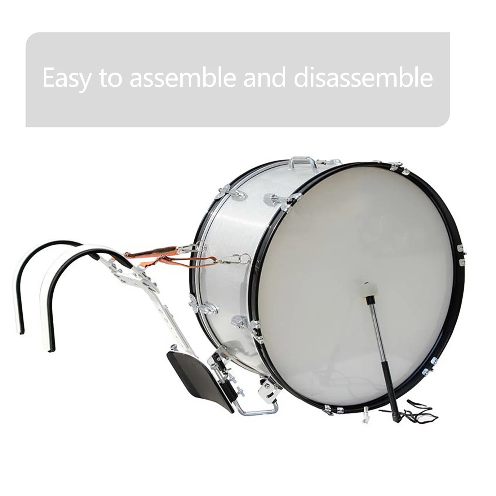 Marching Snare Harness Drum Back Stand Shoulder Strap Aluminum Alloy Carrier Holder