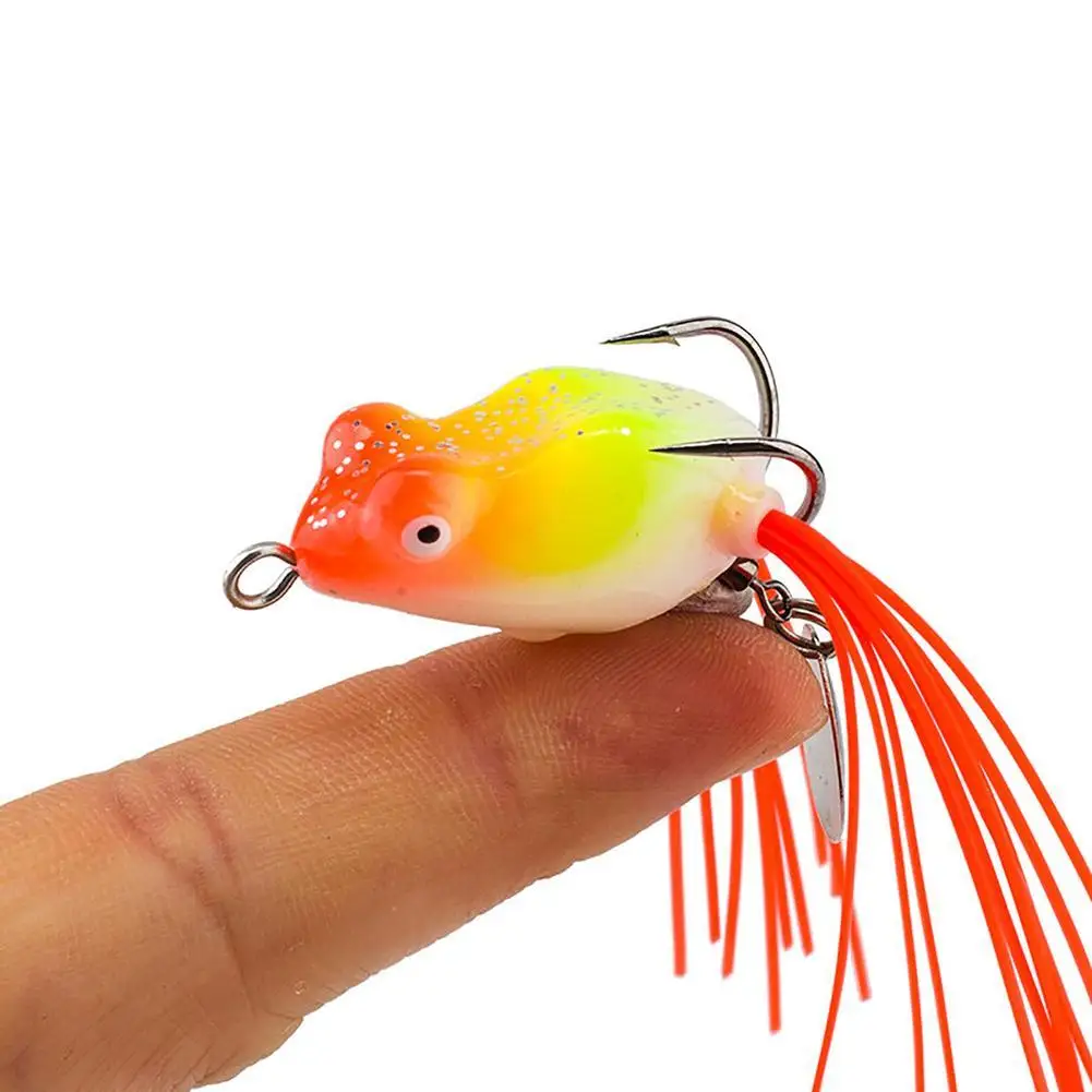 5Pcs 3cm 4.2g Mini Soft Frog Fishing Lure Set 3d Eyes Design Fake Bait With  2 Hook Fishing Tackle