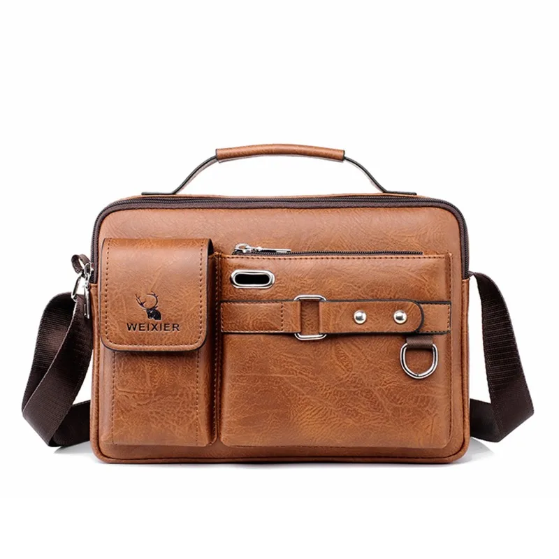Borsa Laptop In Pelle Crazy Horse 17 Pollici - Business Briefcase Con Scomparti Organizzati | Uomo