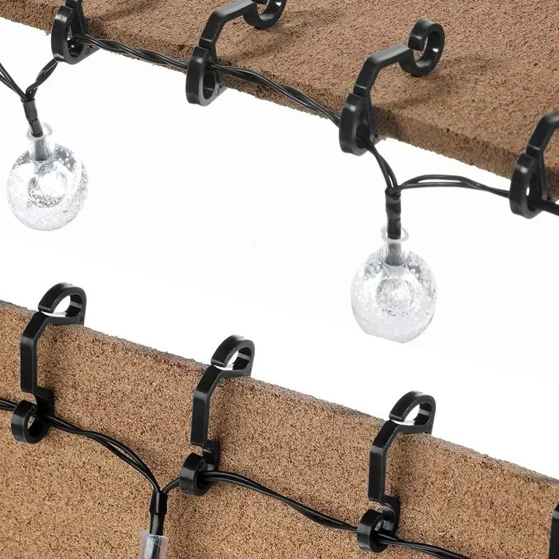 Black Heavy String Hooks Plastic Gutter Duty Clips 100pcs Hook Securing Hook Clamp Light Light Wire Outdoor Lights Christmas