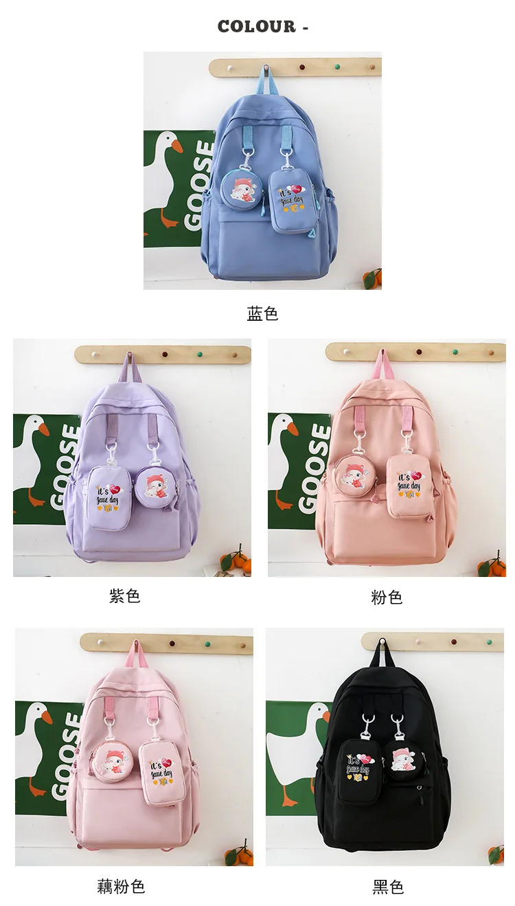 Große Kapazität Rucksack Für Männer Koreanischen Stil Doppel Schulter Tasche Für Frauen Hohe Schule College Stil Süße Doppel Schulter Taschen – Detail 23