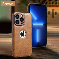 Luxury High-Quality PU Leather Business Phone Case for iPhone 11 (Brown)
