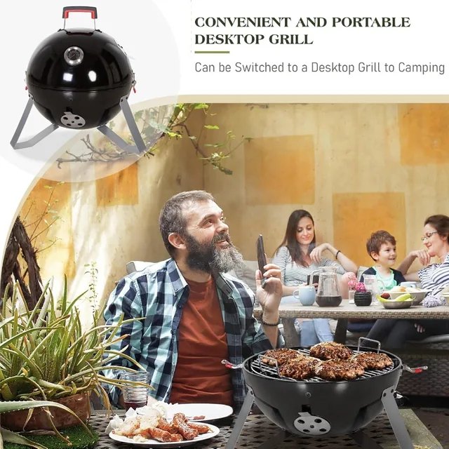 18-Inch Vertical Charcoal Smokers BBQ Grills with Porcelain-Enameled Smoking Chamber and 2-Layer Smoking Shelves for Outdoor Ba 6