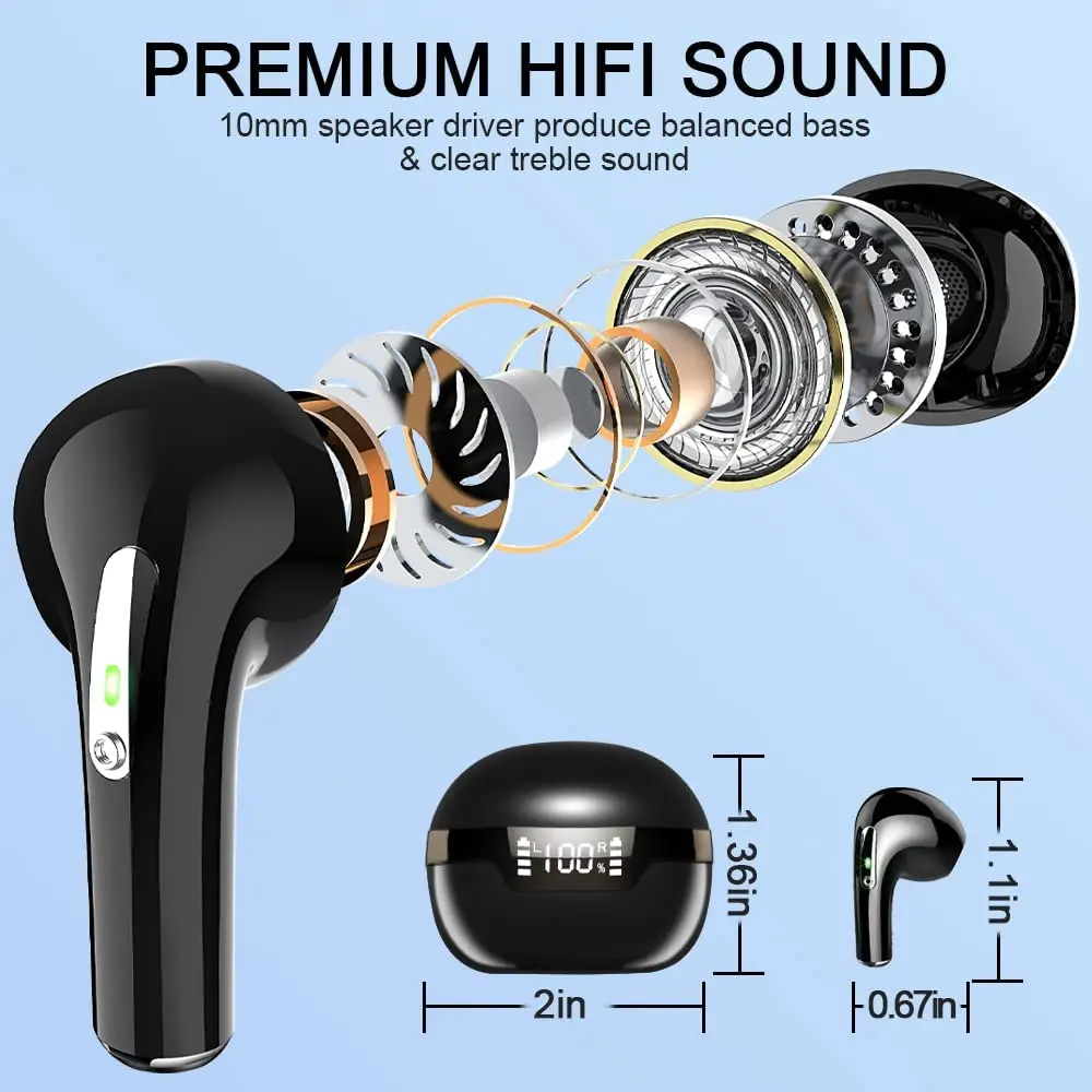 アイドル (G)I-DLE True Wireless Stereo Earphones New Bluetooth 5.4 Earphones J97 Wireless Headphones LED TWS