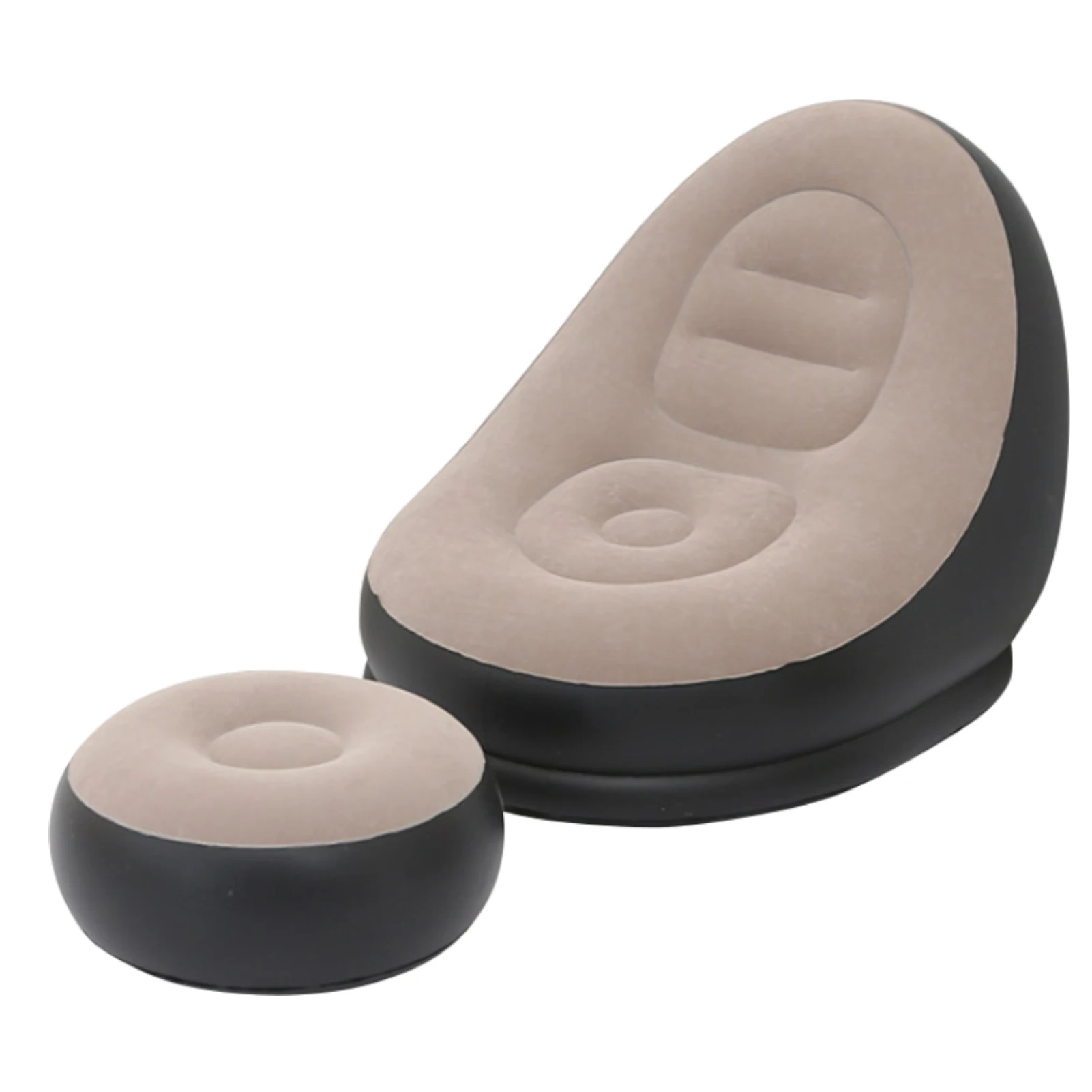 

Soft Living Room Bedroom Lazy Sofa Air Inflation Folding Ottoman Lounger With Foot Stool Home Furniture Recliner Cozy Outdoor