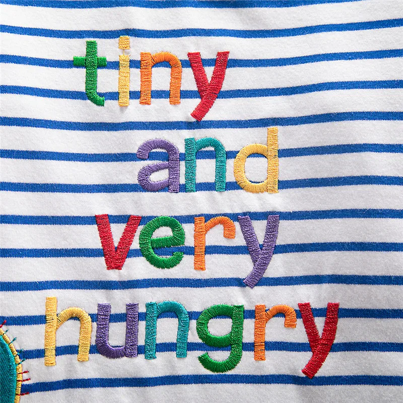 Jumping Meters 2-7T New Arrival Striped Animals Embroidery Boys Tshirts Autumn Winter Children's Clothes Long Sleeve Kids Tops 5