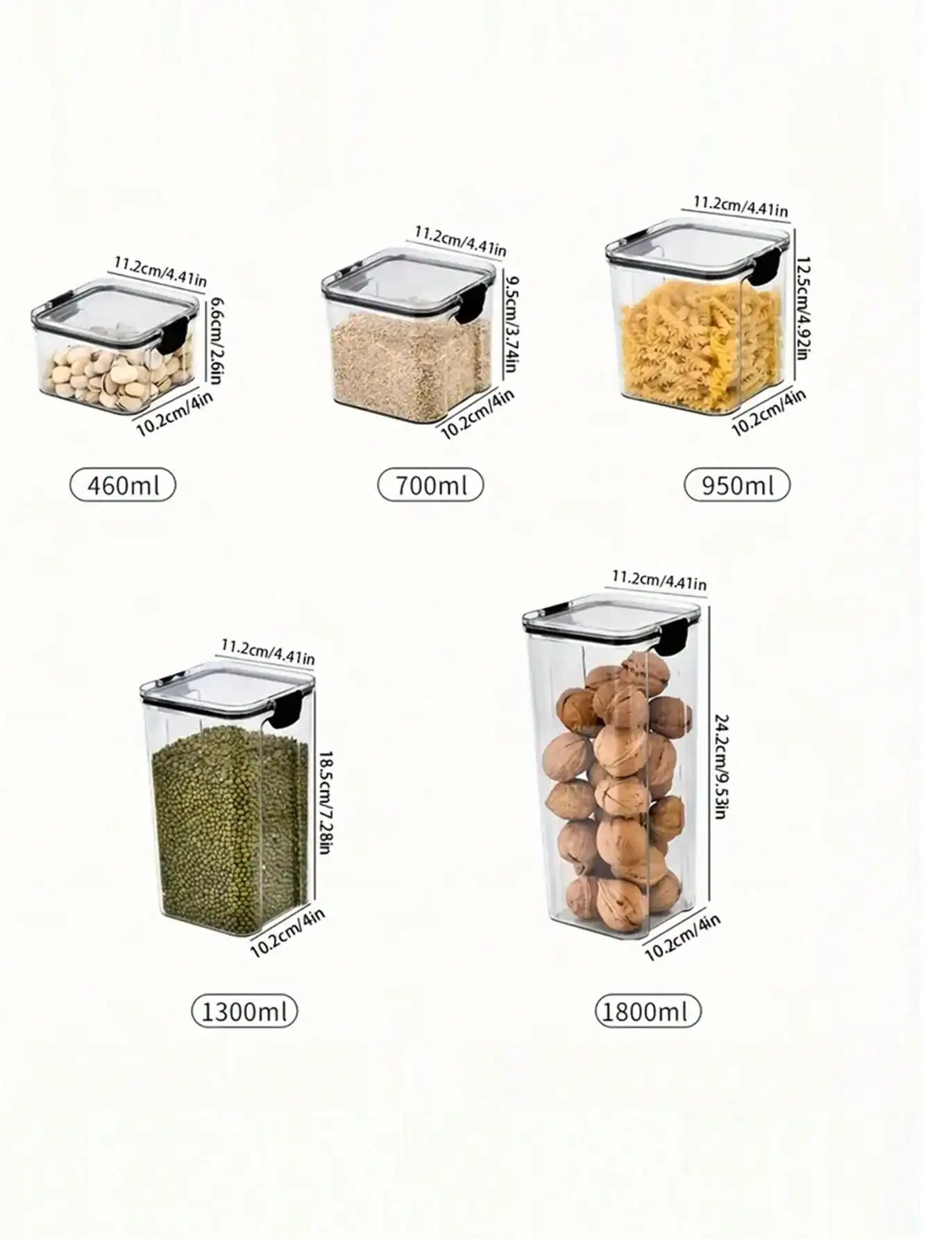 Food storage container transparent sealed storage container stacked sealed cans 1 piece