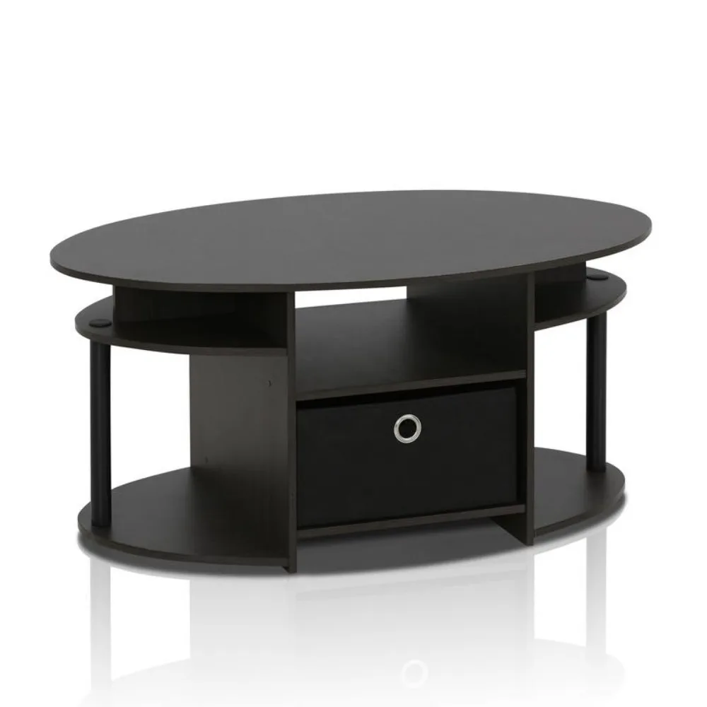 

Журнальный столик, простой дизайн, овальный журнальный столик с подносом, ореховая древесина