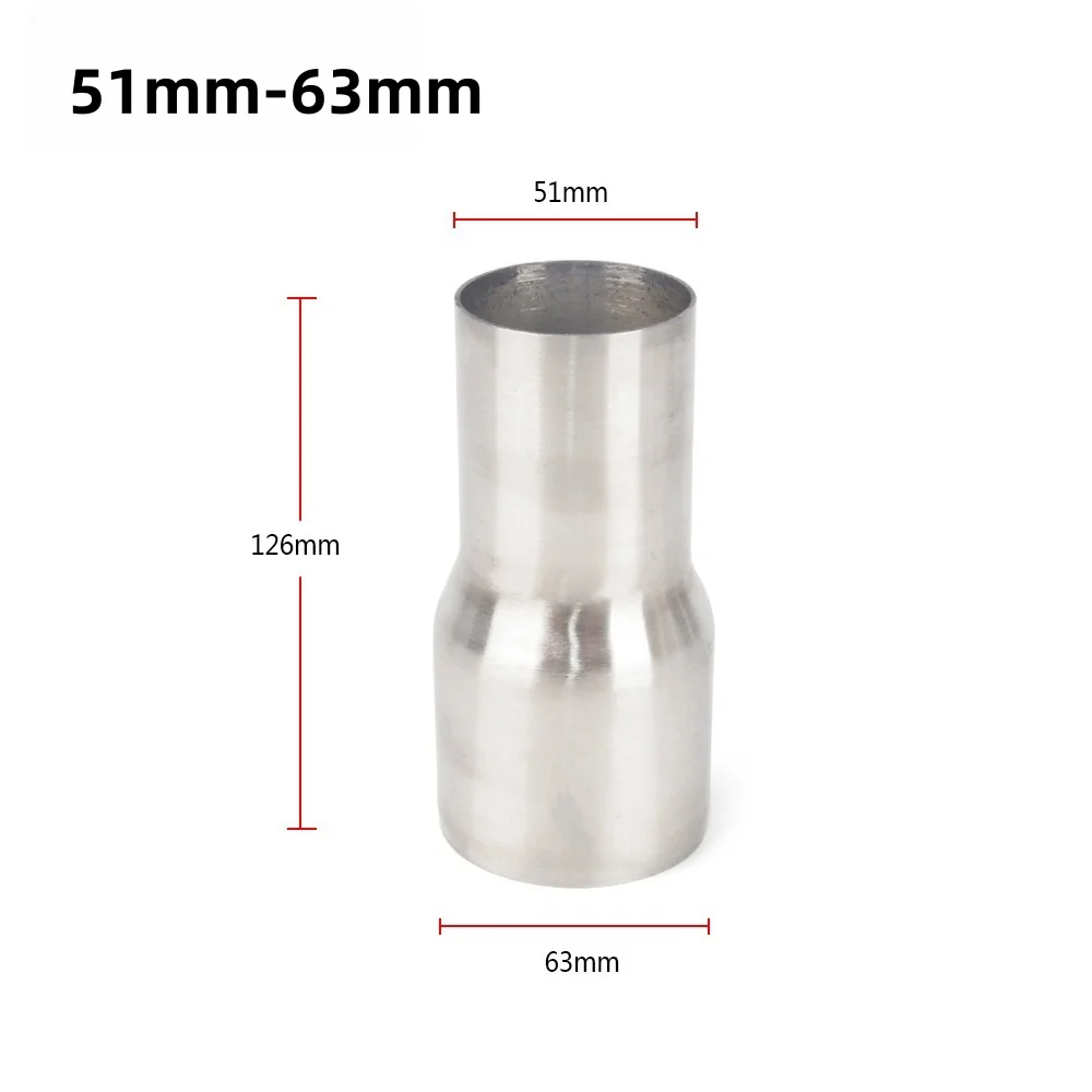 51/63/57/76mm Universal Stainless Steel Car Exhaust Reducer Connector Pipe Tube Adapter Exhaust Assembly Car Accessories exhaust flex pipes