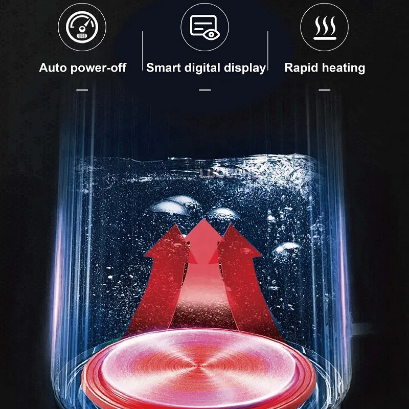 12V/24V Smart Universal Car Kettle Fast Water Boiling Electric Kettle Portable Car Insulated Hot Water Cup Auto Power Off 1.2L 6
