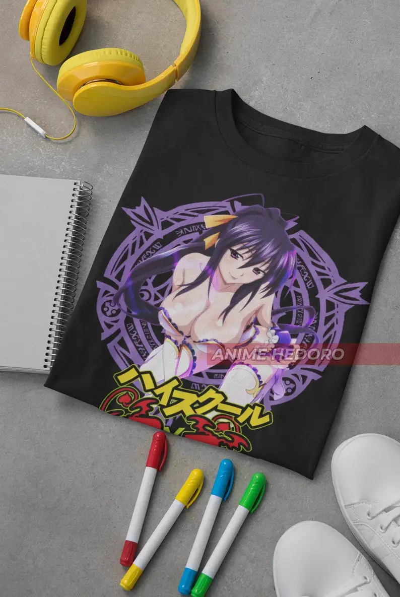 

Аниме женская футболка Akeno DxD Унисекс, рубашка манга вайфу