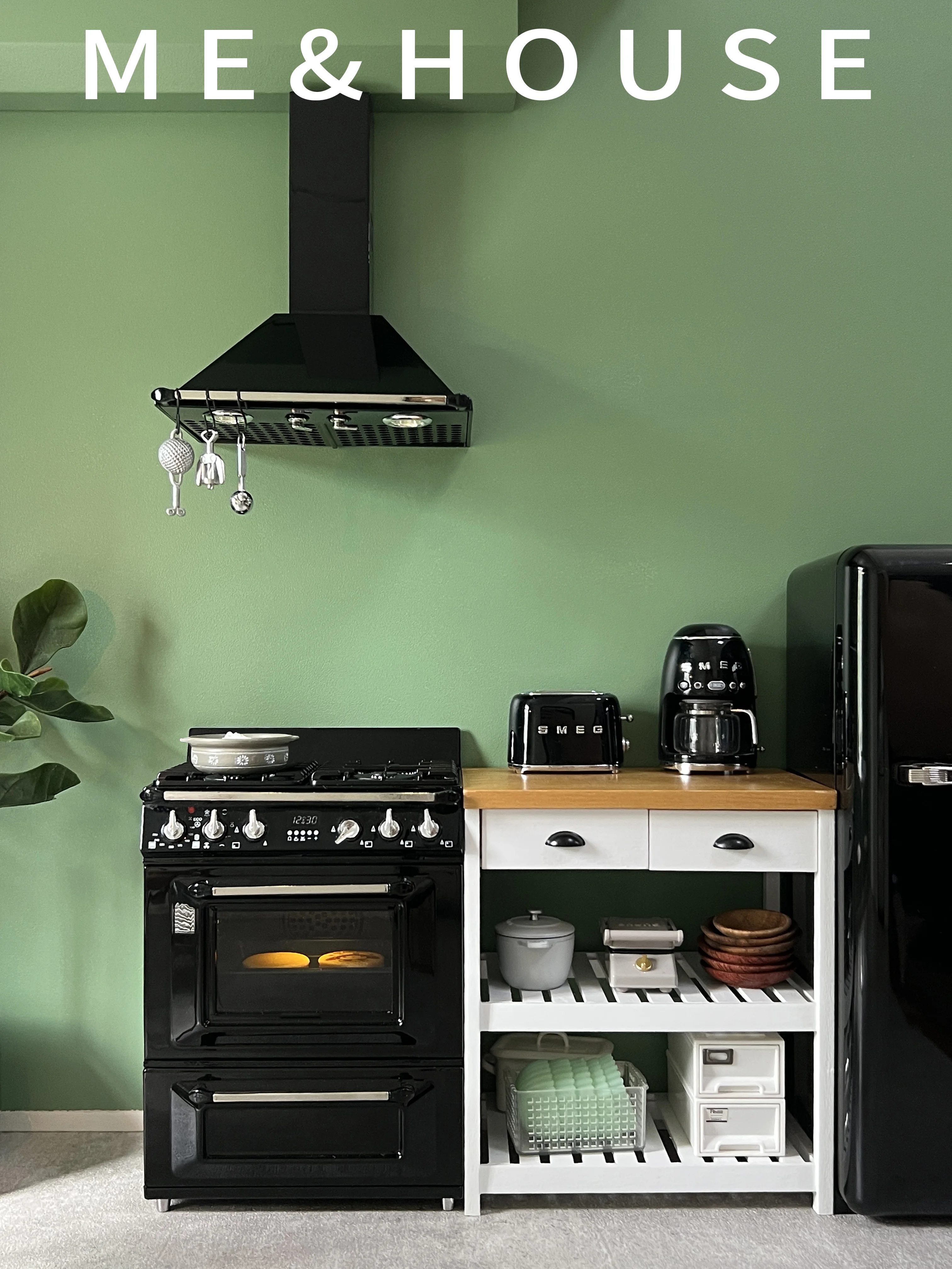 1/6 Doll House Model Furniture Accessories Mini Model Stove and Range Hood 3