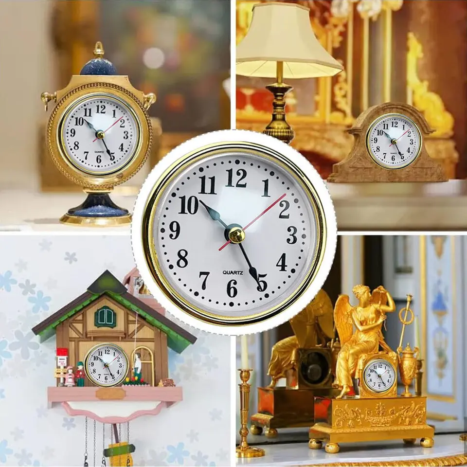 Inserti Per Orologio Al Quarzo Fai Da Te - Quadrante 65mm Con Numeri Romani E Arabi - Finiture Oro