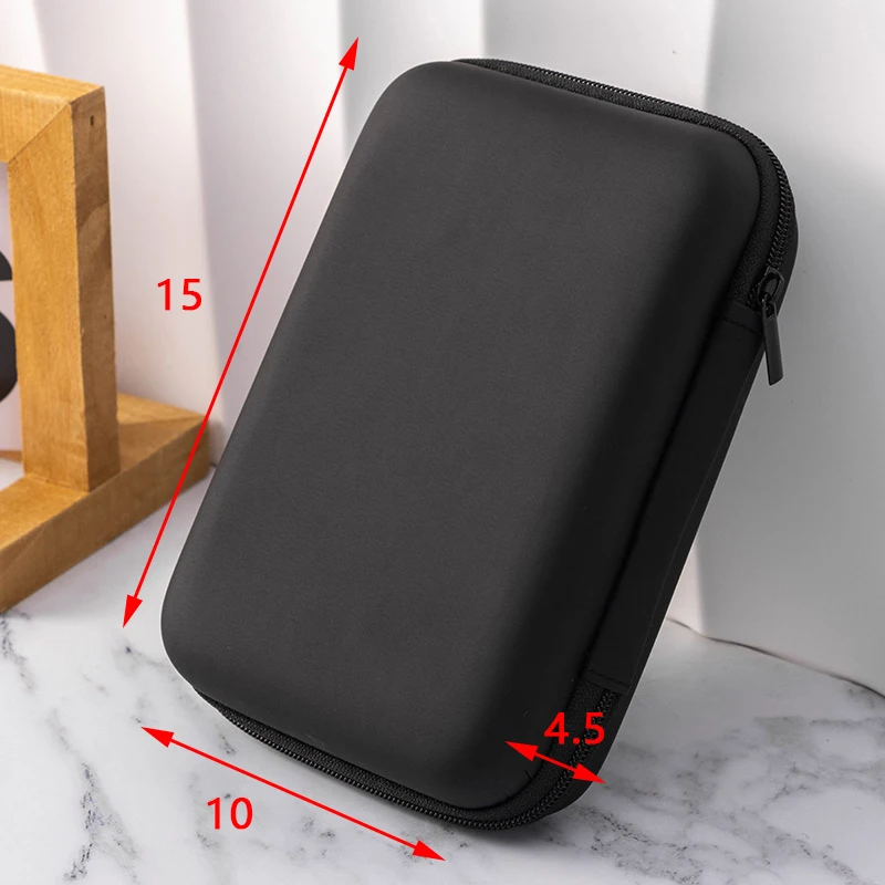 Compact Hard Shell Digital Gadgets Organizer - Premium Leather Storage Case for Earphones, Chargers, and Accessories