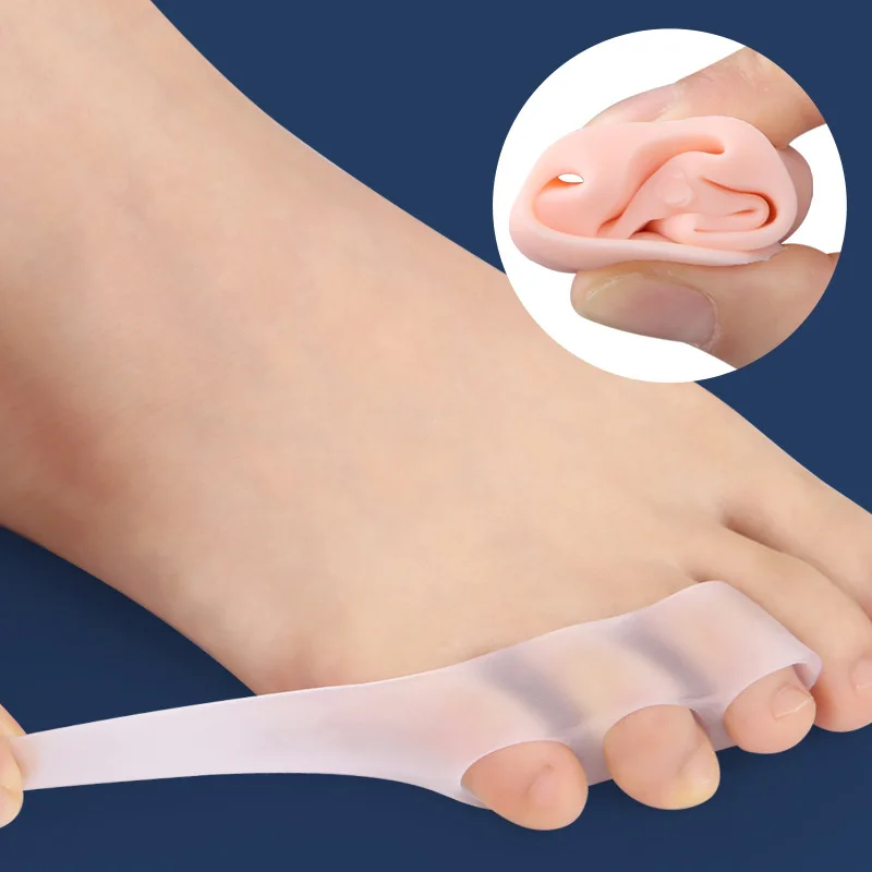 2Pcs=1Pair Toe Separator Separateur D'ortei Hallux Valgus Corrector 3 Hole Small Bunion Orthotics Protector Pedicure Adjuster toe separators,toe spreader,toe corrector,finger toe separator,toe protectors