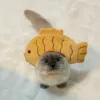 Cartoon Cat Hat Cute Fish Shape Pet Cat Costume Breathable Headdress Hat Cat Pet Headgear Plush Fun Hat Toy Accessories 4