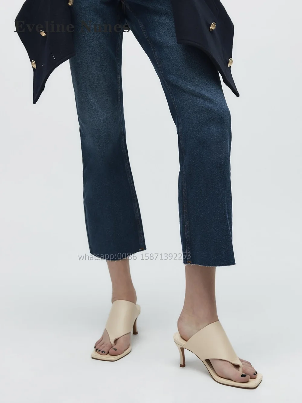 Brown Clip Toe Women Slides Thin Heels Solid Shallow Casual Slippers Slingback Slip On Big Size Casual Shoes New Arrivals 2024