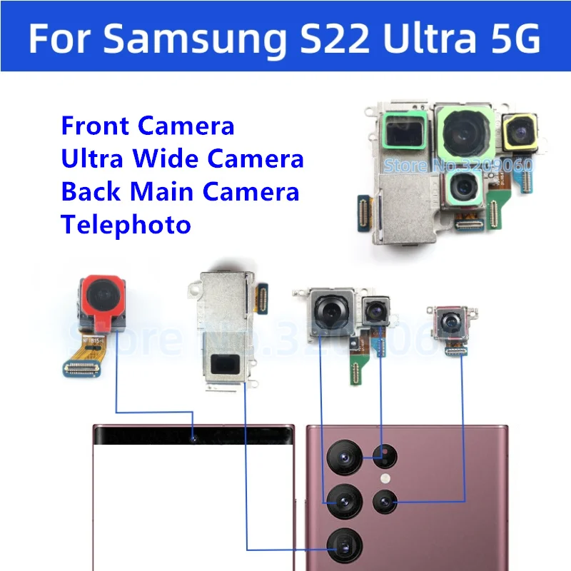 Rear Front Camera For Samsung Galaxy S22 Ultra 5G SM-S908 S908B