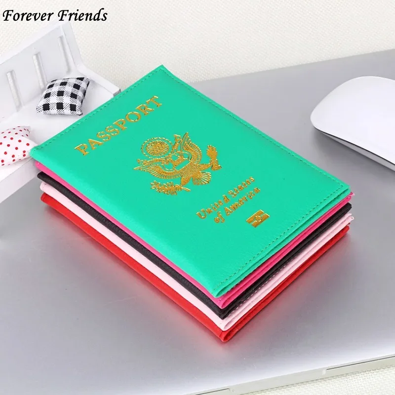 

ForeverFriends США Обложка для паспорта PU Lear ID Card модная дорожная s Обложка для паспорта для Америки