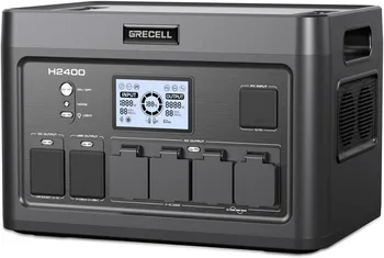 Portable Power Station 2400W 1843Wh LiFePO4 Solar Generator UPS Home Battery Backup Power w/4 2400W AC Outlets (4800W Peak) 2 1