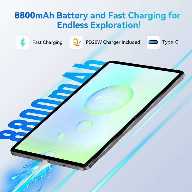 Headwolf HPad6 Tablet Android 14 Octa-core CPU G99 8GB(+12GB ) Ram 256GB UFS2.2 Tablet PC Support Widevine L1 Netflix  8800 mAh 6