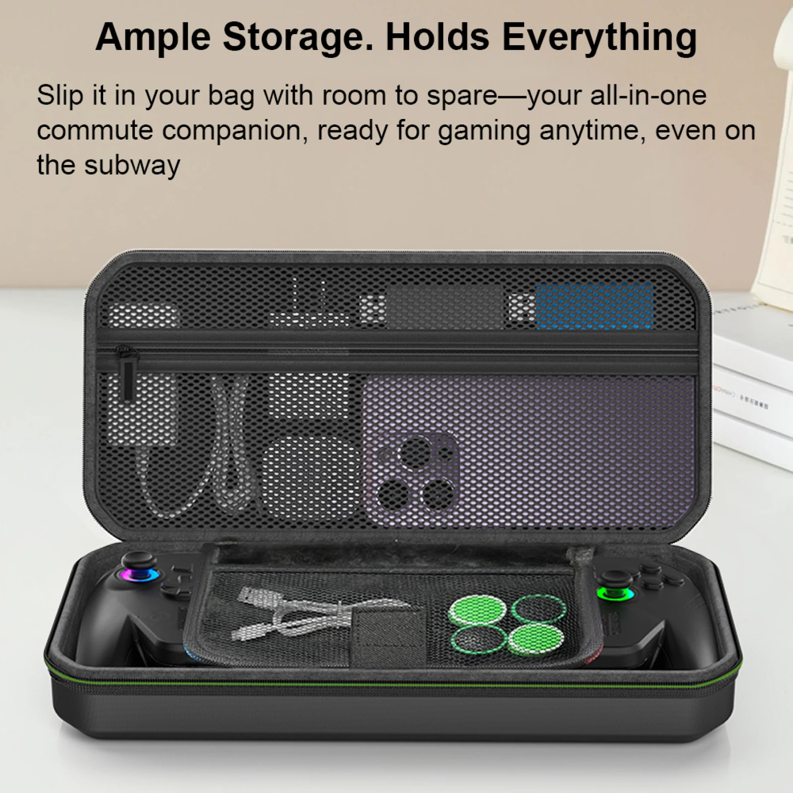 ROG Xbox Ally / Ally X용, 4 in 1 액세서리 키트, 스크린 보호필름 및 조이스틱 캡&닦이 포함된 휴대용 케이스 보관 가방
