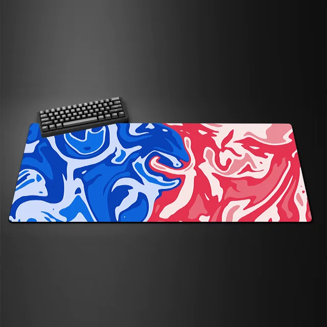 Vibrant Abstract Art Gaming Desk Mat – Large Non-Slip Rubber with Locking Edge, 900x400