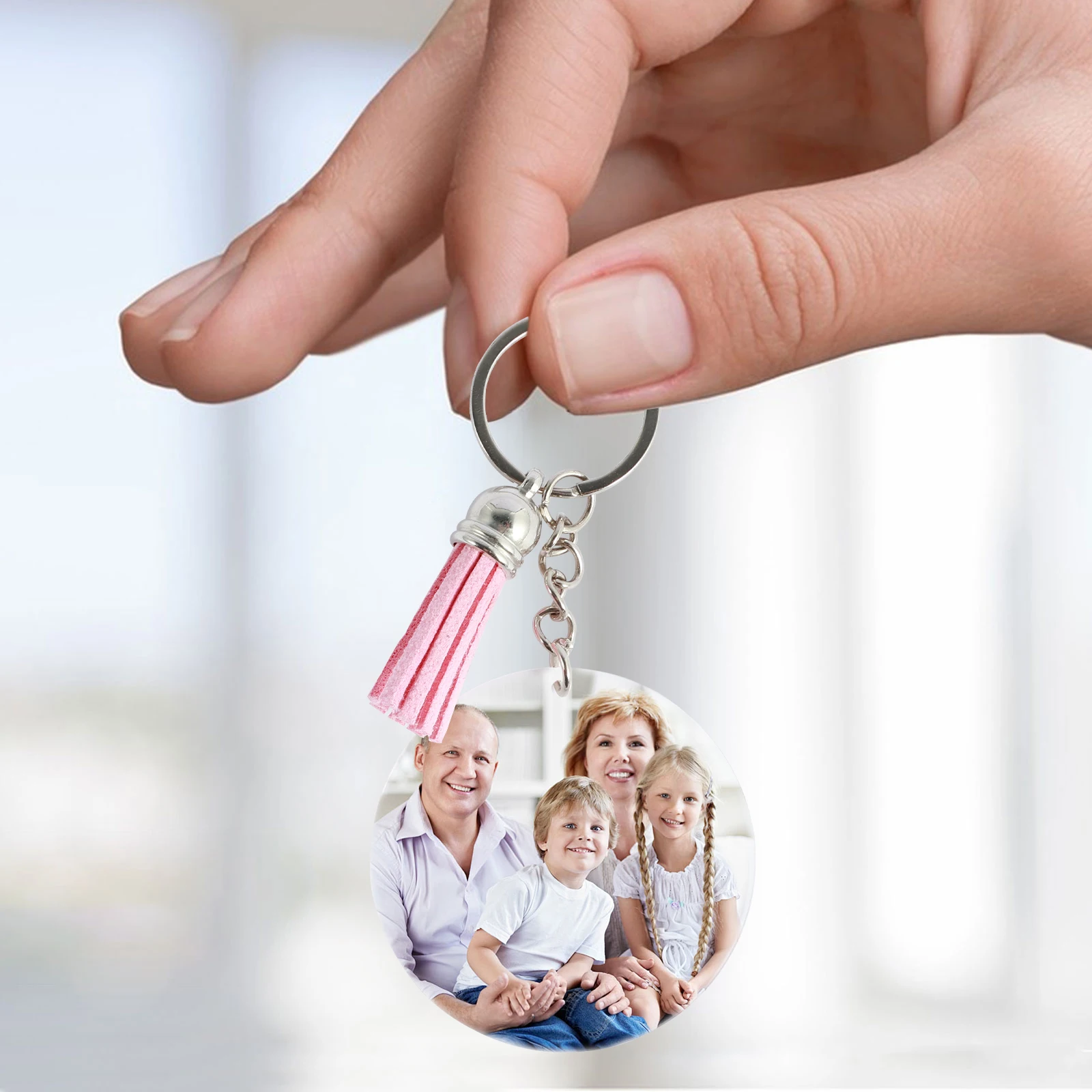 New 30Pcs Sublimation Keychain Blanks DIY Sublimation Blank Keychain with Tassels and Jump Rings Blank Key Chains