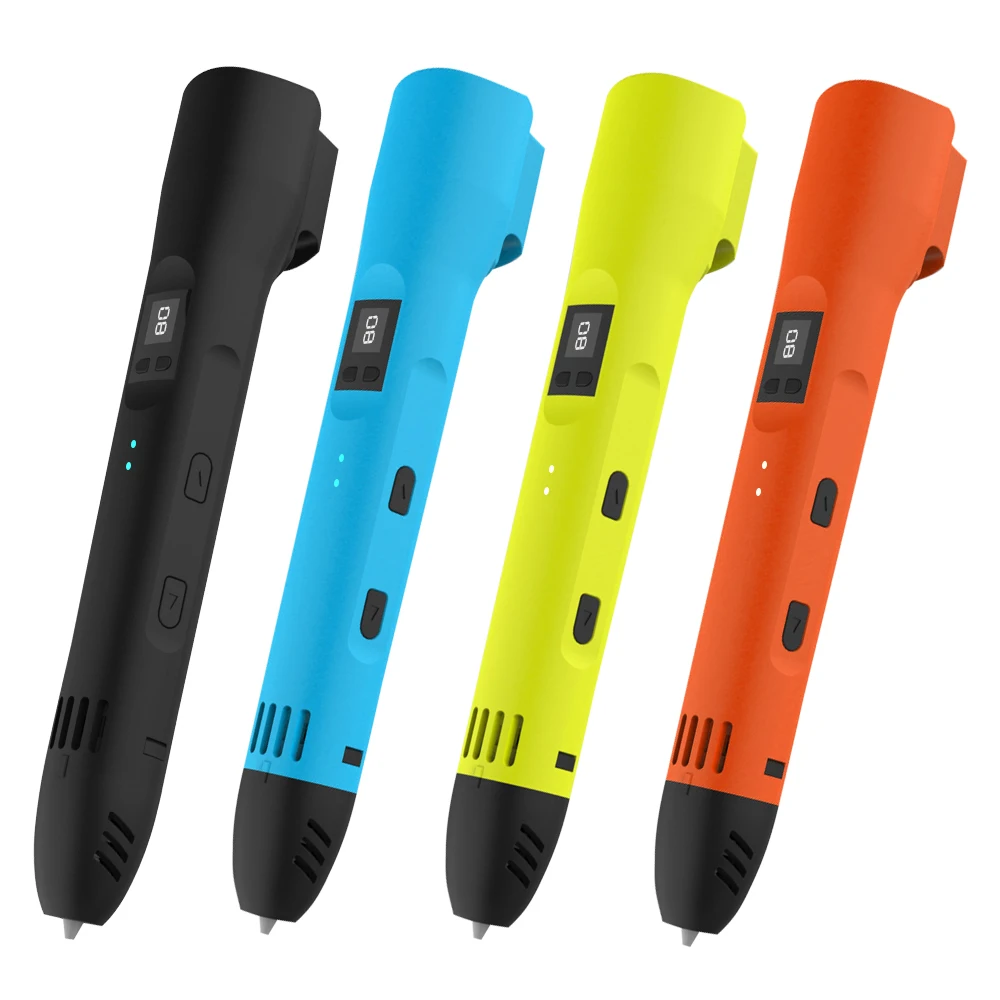 3D Printing Pen QCREATE 3D Pen 60-245 Celsius Adjustable Heating Temperature 8 Gears Speed LCD Display Support ABS PLA HIPS PVA Materials
