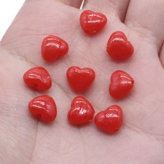 72 Pcs Valentine's Day Candy Heart Charms Pendant Love Resin Necklace Heart Charms Jewelry Making Charms with Hole for DIY Bracelet Earring Craft