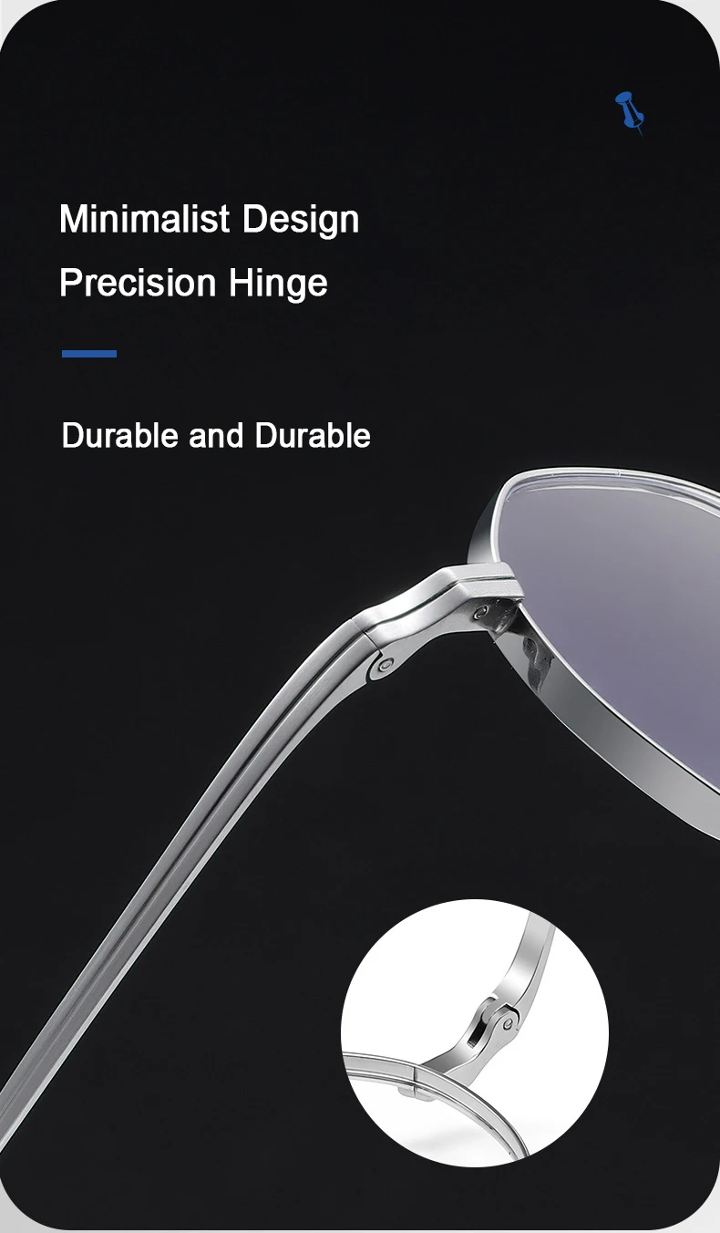 Handgefertigte Herren-Anti-Blaulicht-Rahmen im japanischen Stil, sechseckige Brille aus reinem Titan, KMN152, photochrome optische Myopie-Brille – Detail 5