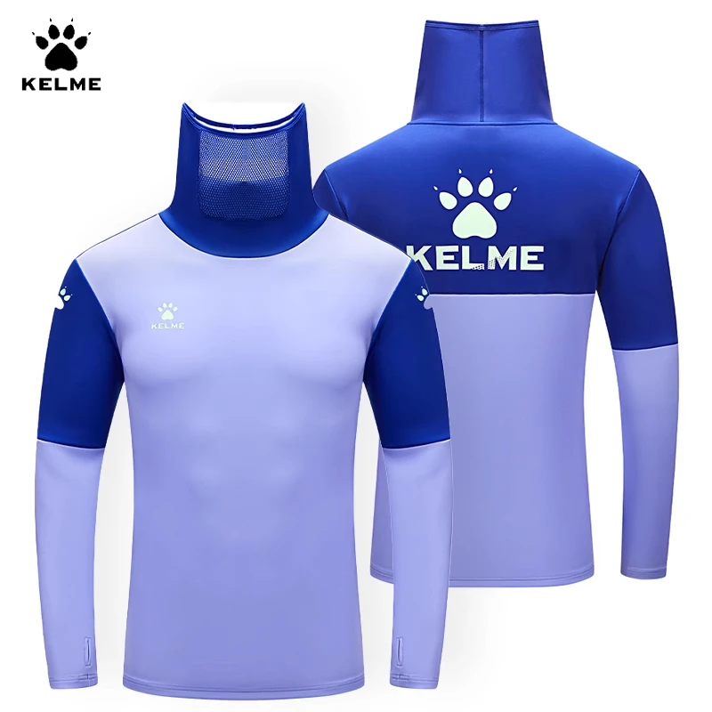 Winter Sweatshirt Men Women Hoodies Kelme Football Training Hoodie Long Sleeve Customizable Sportswear Elastic Cold Mask Top Outdoor Warm Hoodie
