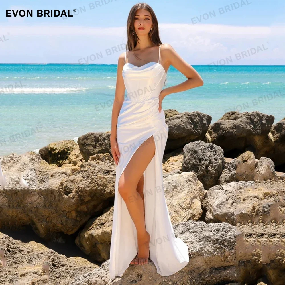 

EVON Sweetheart Spaghetti Strap Mermaid Wedding Dresses For Women 2024 Backless Slit Floor Length Bridal Gown Vestido De Novia
