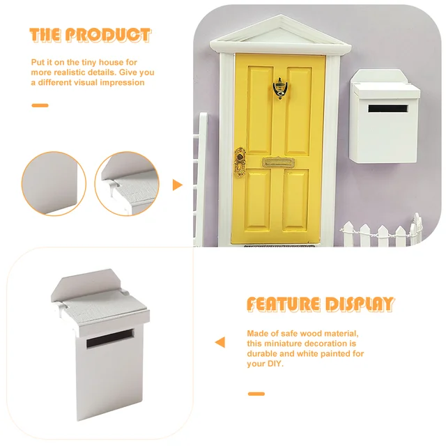 House Postafiók Mini Bútor Levél Miniatűr Modell Fa Levélszekrény Flip-Up Perces Dekoráció - Image 2