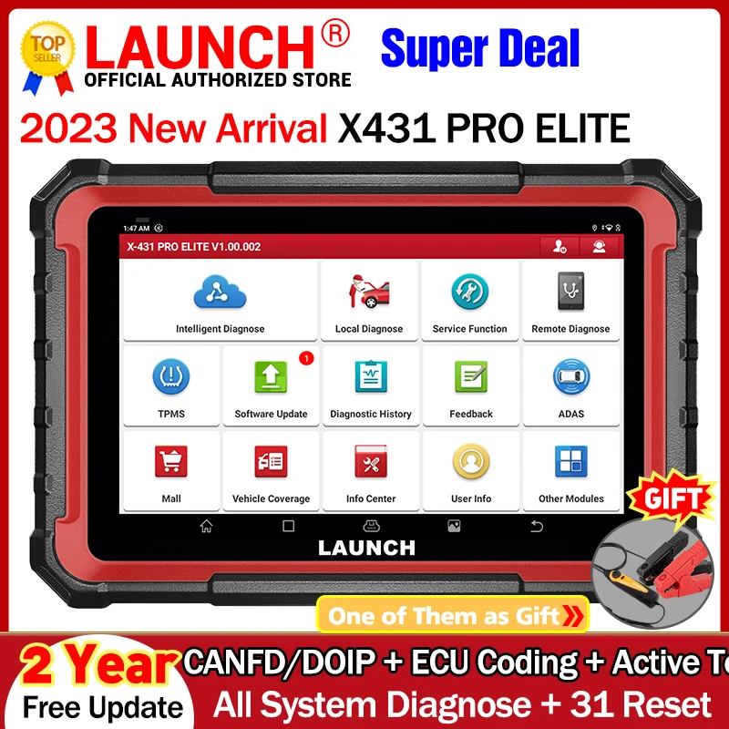 Launch X431 PRO ELITE Auto Full System Car Diagnostic Tools 2024 New  Bidirectional Scan Tool with CANFD DOIP FCA Autoauth And 37+ Special  Functions