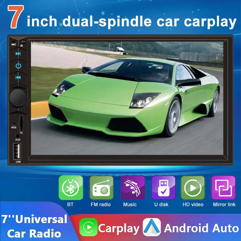 

Ahoudy Universal 2din Car Radio 7inch MP3 MP5 Player Touch Screen FM Bluetooth Carplay Android Auto For Nissan Toyota Car Stereo