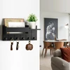 Rustic Decor Wood Wall Shelf with Mail & Key Hooks 6Hook Organizer Suitable for Living Room or Home Entryway 3