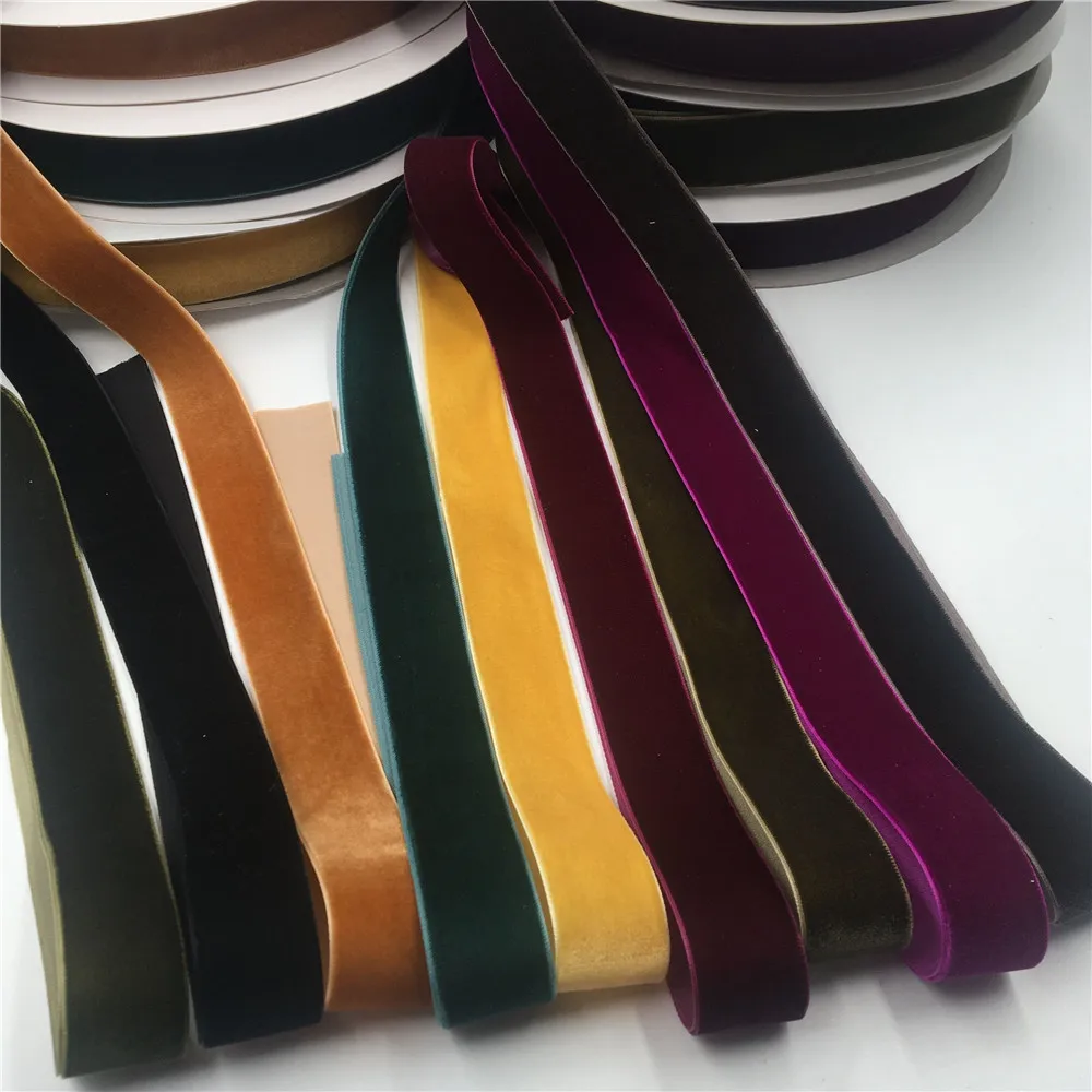 

25mm 25Yards Colorful Single Face Velvet Ribbon for Handmade Gift Bouquet Wrapping Party Decoration Christmas Inelastic
