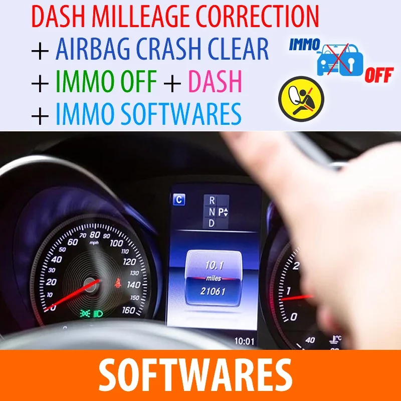 Package of Software DASH MILLEAGE CORRECTION + AIRBAG CRASH CLEAR