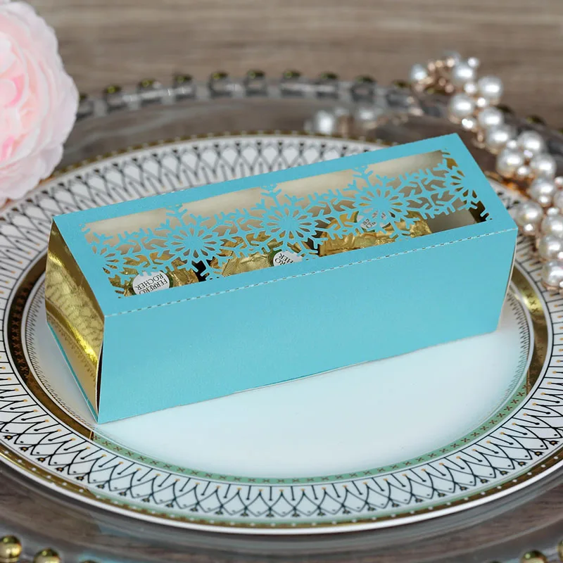 50Pcs Laser Cut Christmas Snowflake Packaging Gift Boxes, Drawer Style Candy Chocolate ... - SKU CPGB2143 - UGI Packaging